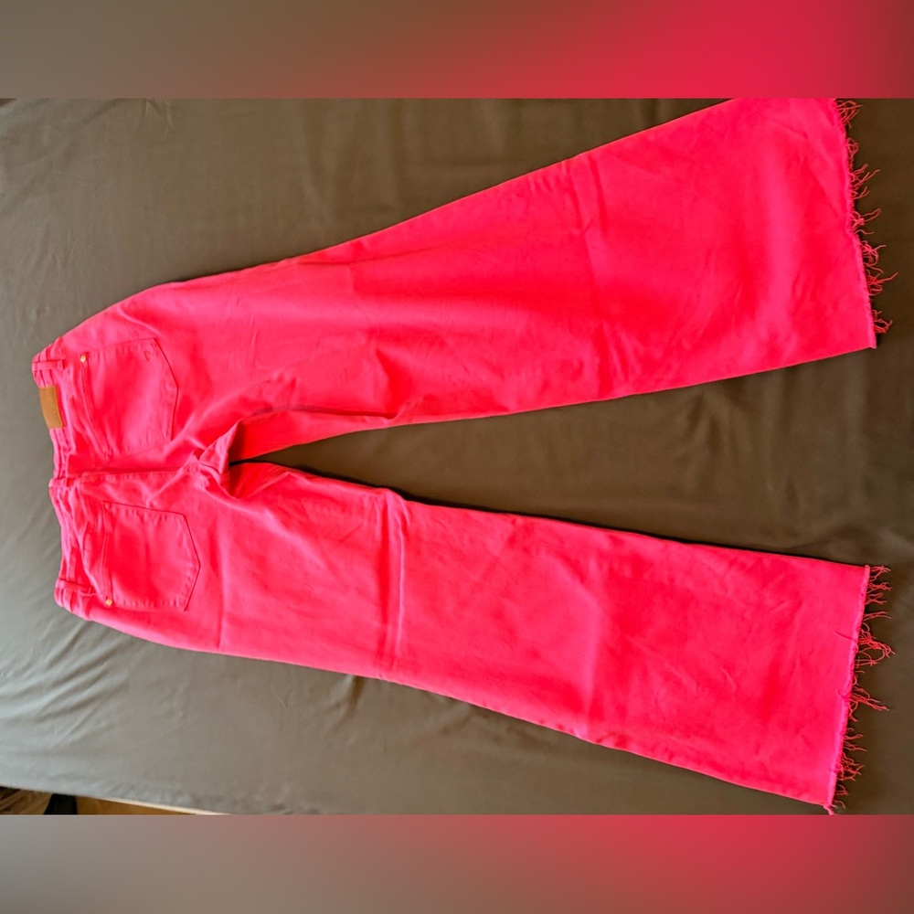 Judy Blue Vibrant Pink Flare Jeans - Picture 2 of 5